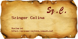 Szinger Celina névjegykártya